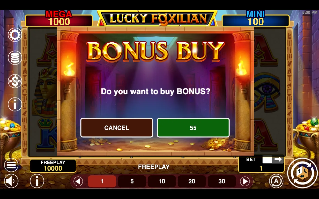 Buying the feature — Lucky Foxilian Hold And Win