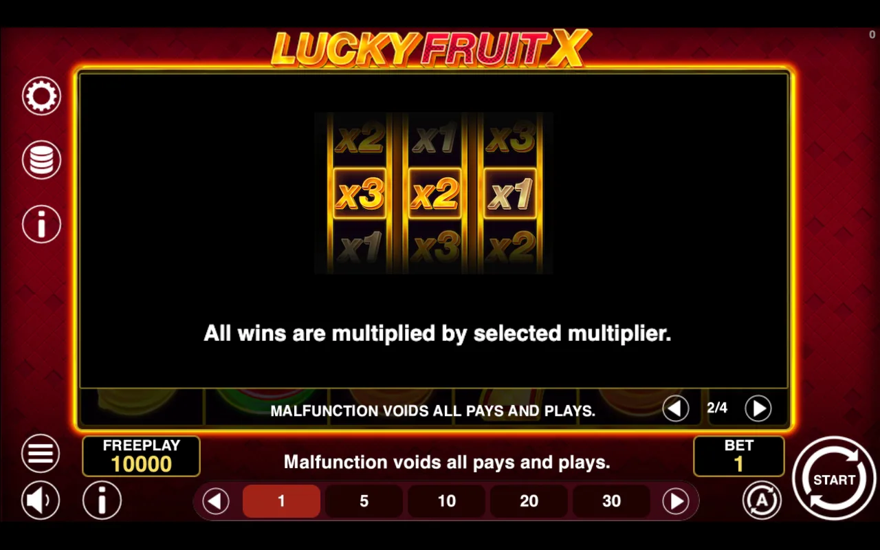 Game rules, page 2 — Lucky Fruit x