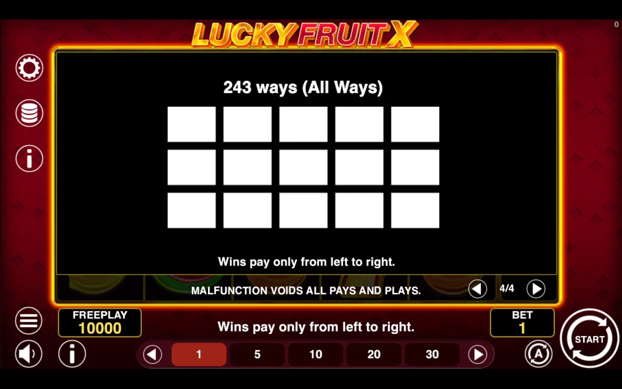 Game rules, page 4 — Lucky Fruit x