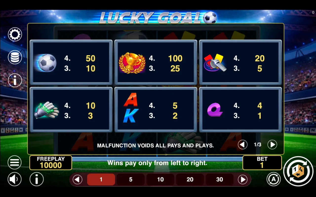 Game rules, page 1 — Lucky Goal