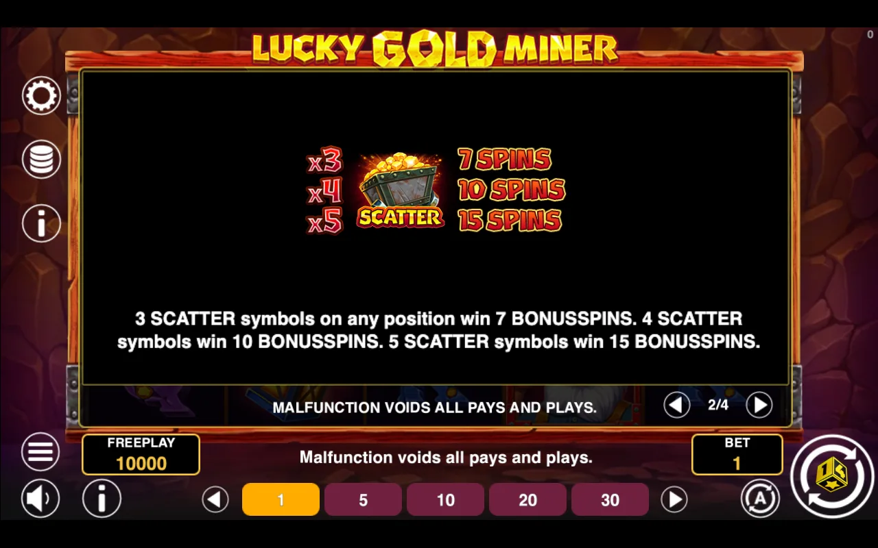 Game rules, page 2 — Lucky Gold Miner