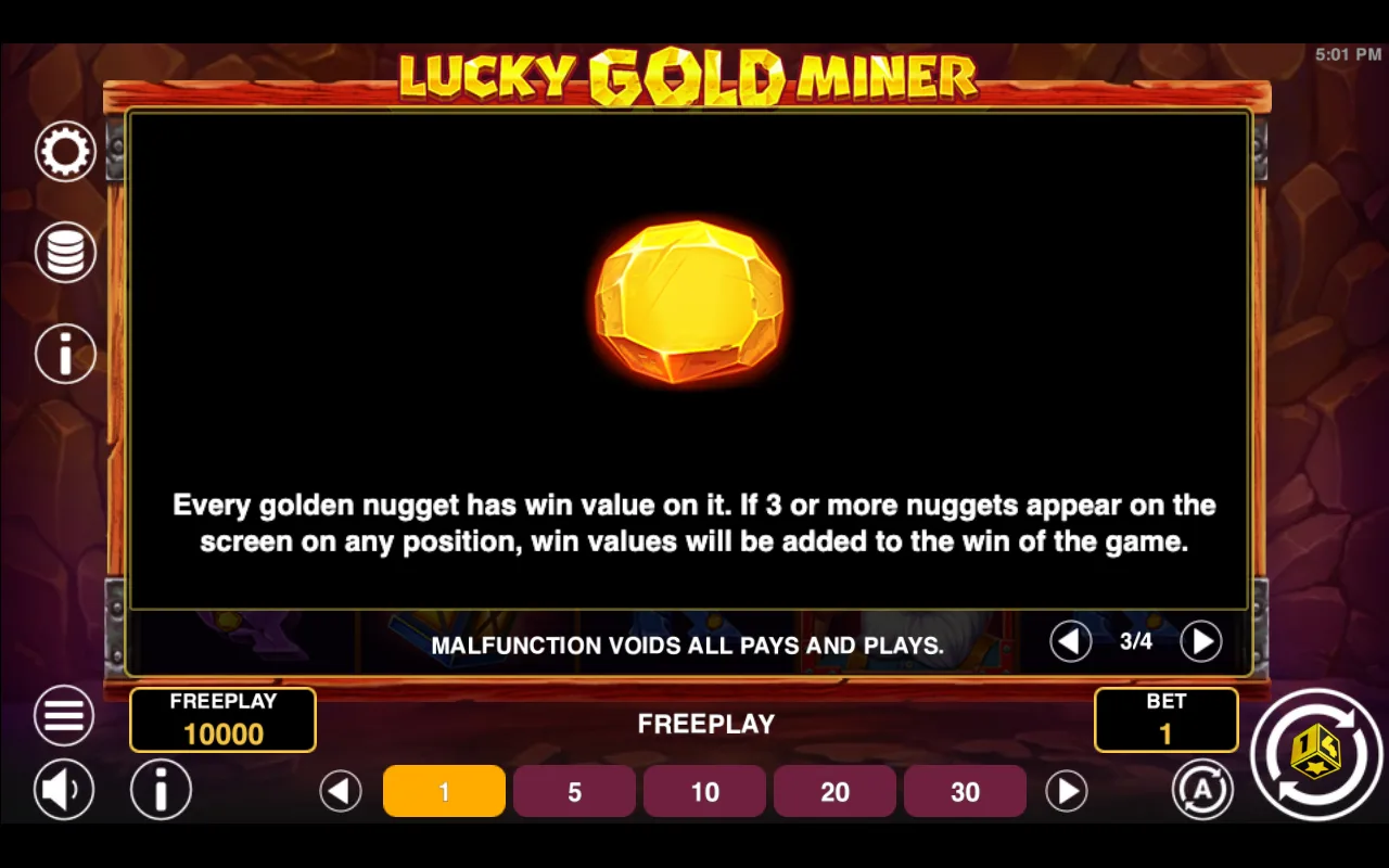 Game rules, page 3 — Lucky Gold Miner