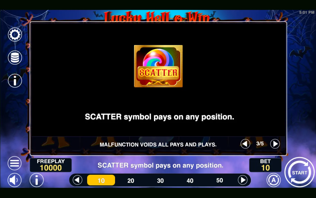 Game rules, page 3 — Lucky Hell o Win
