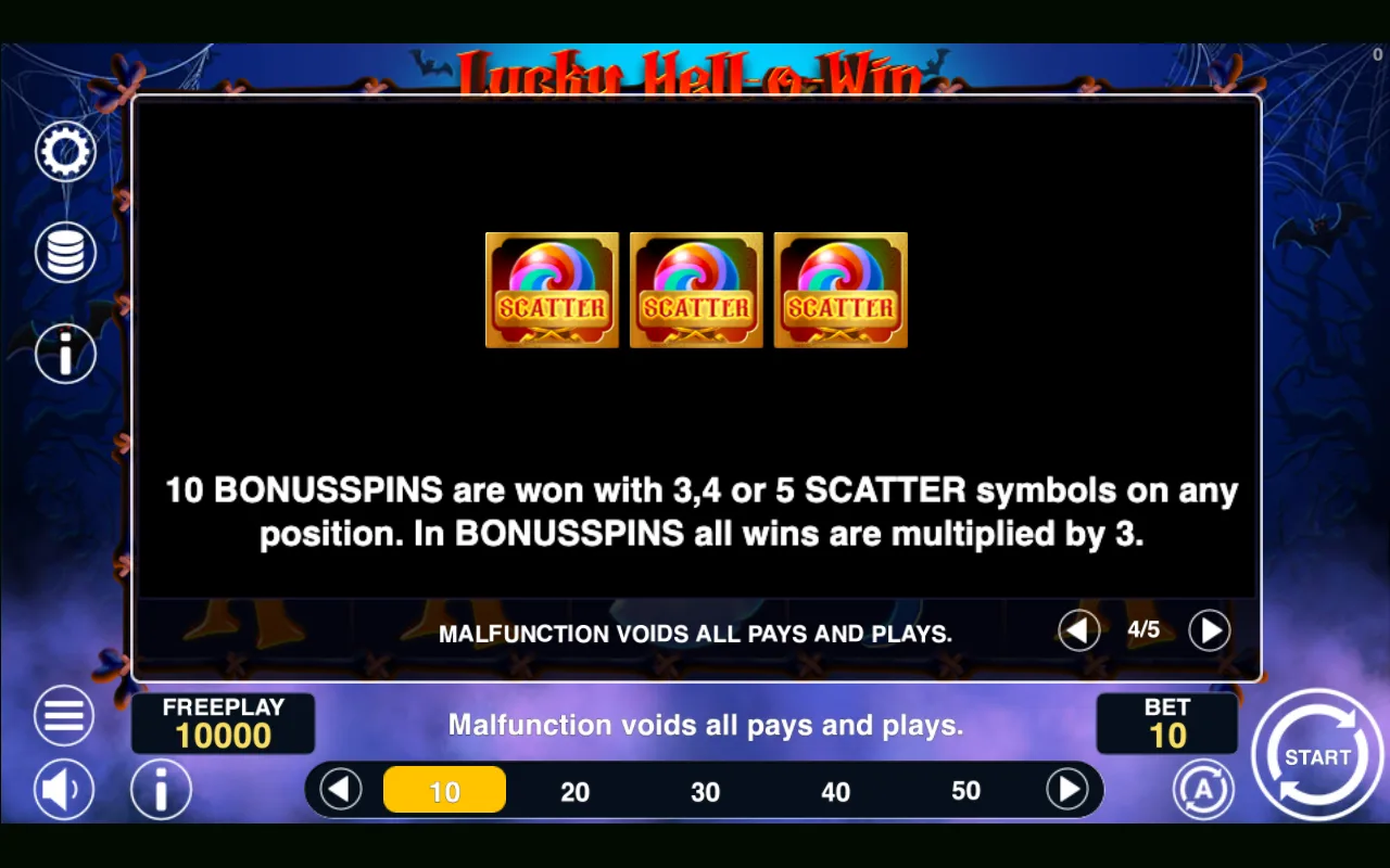 Game rules, page 4 — Lucky Hell o Win