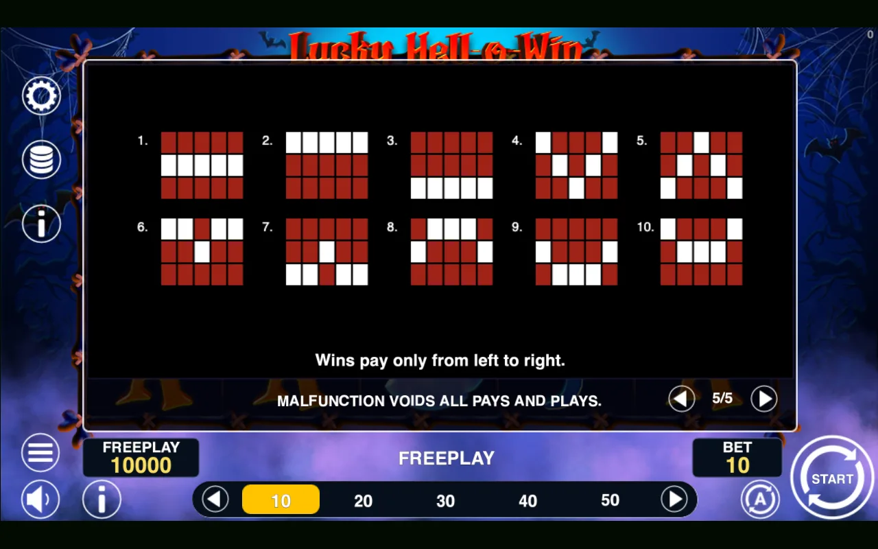 Game rules, page 5 — Lucky Hell o Win