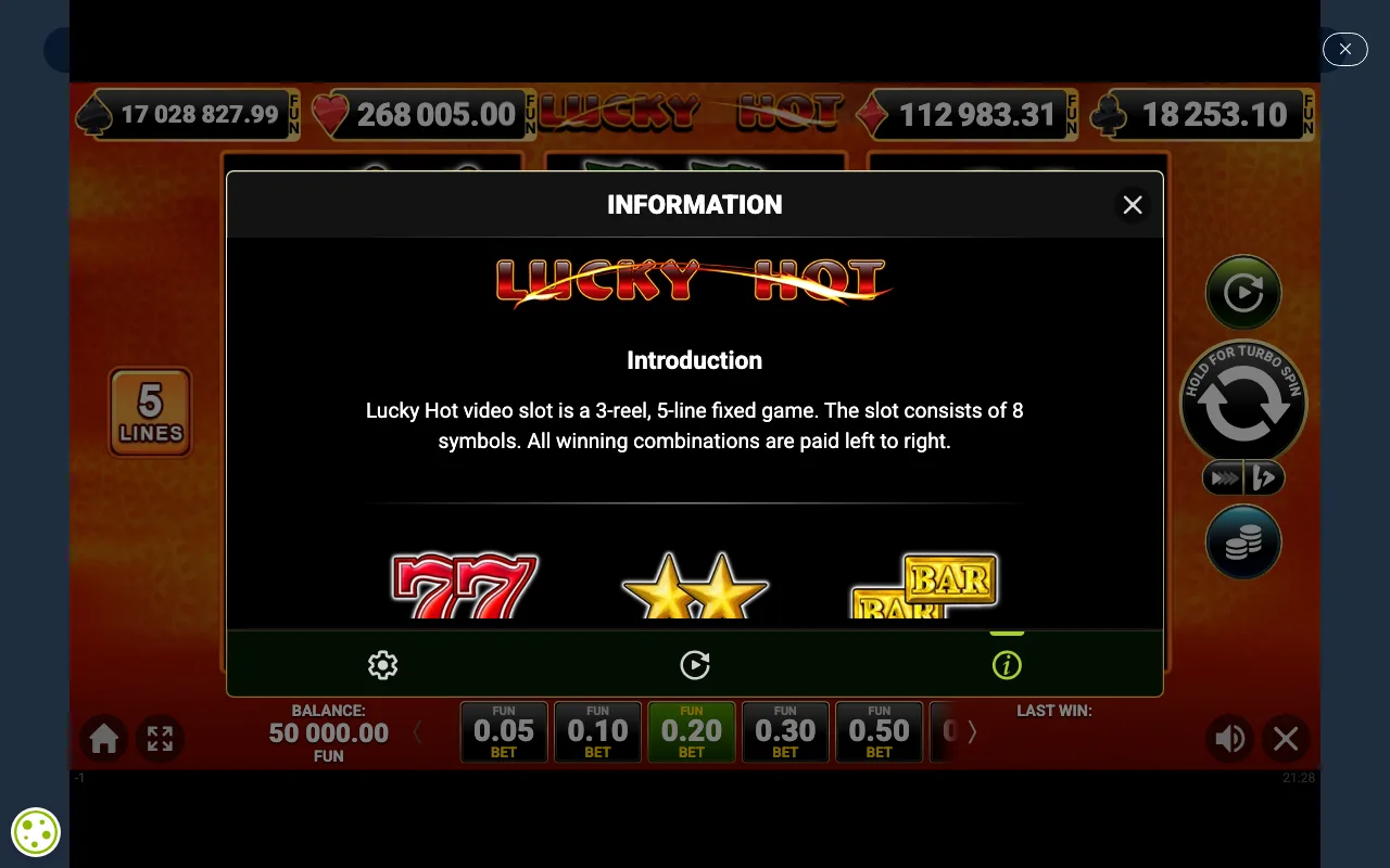 Game rules, page 1 — Lucky Hot