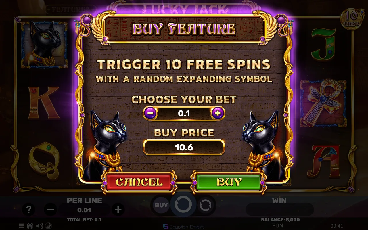 Buying the feature — Lucky Jack Book of Rebirth