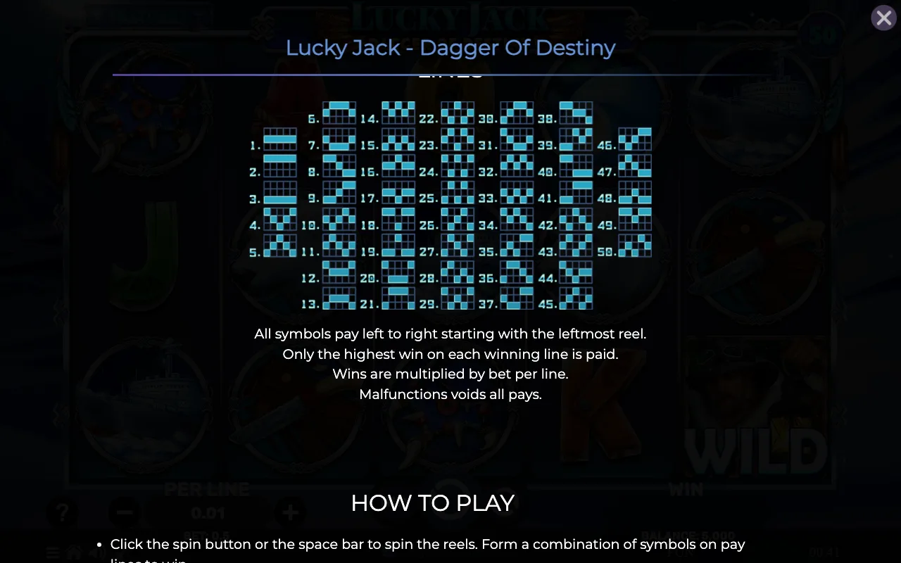 Game rules, page 6 — Lucky Jack Dagger of Destiny