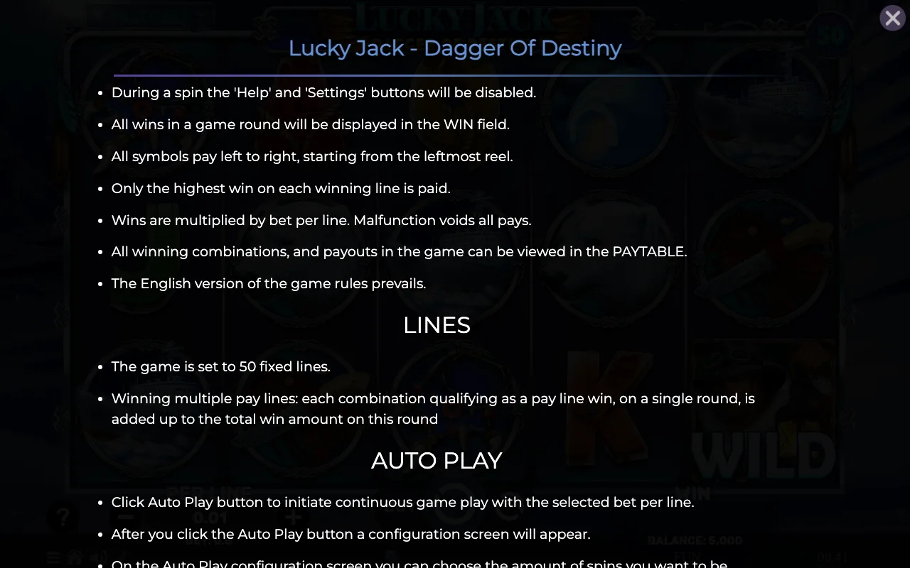 Game rules, page 7 — Lucky Jack Dagger of Destiny