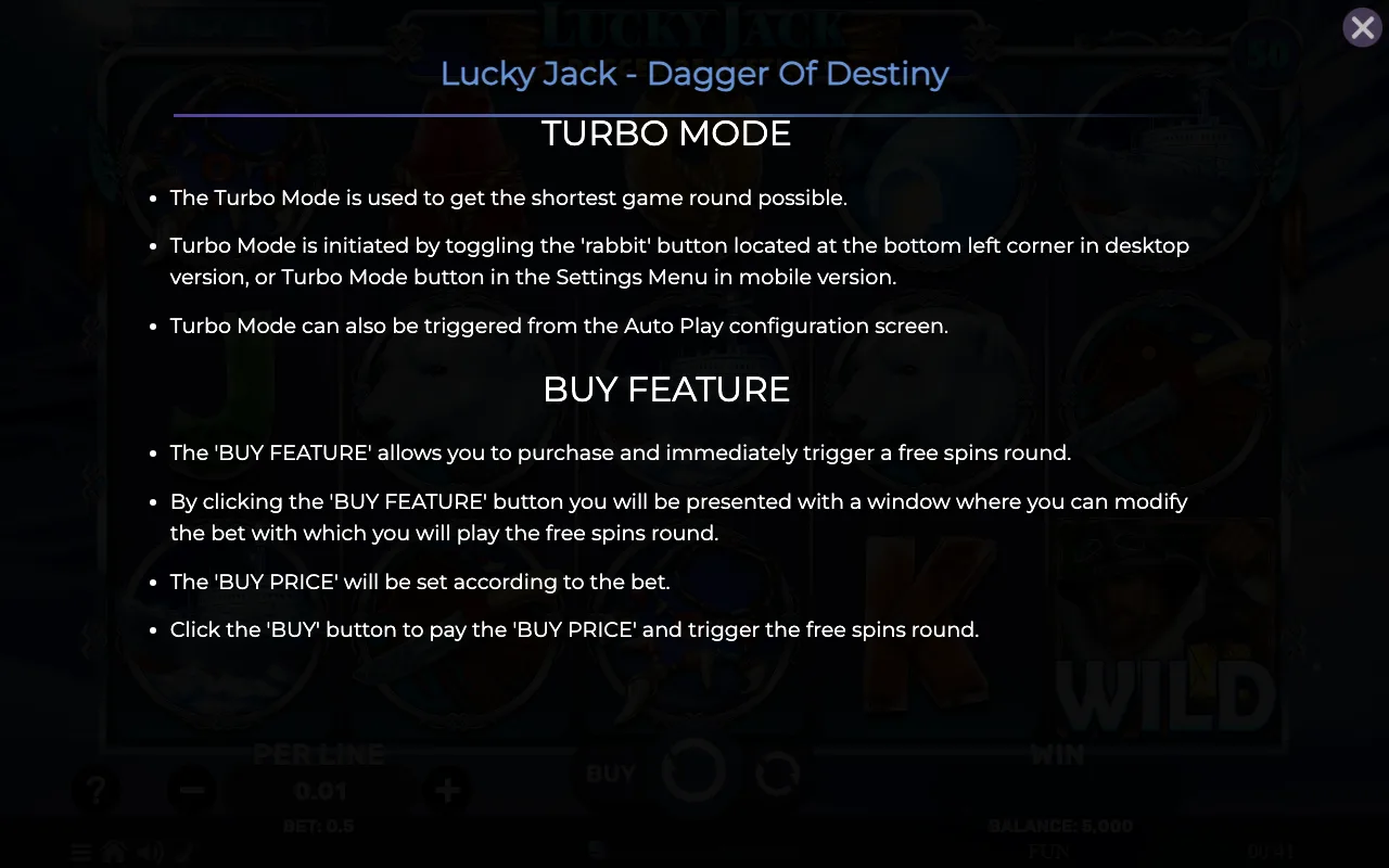 Game rules, page 8 — Lucky Jack Dagger of Destiny