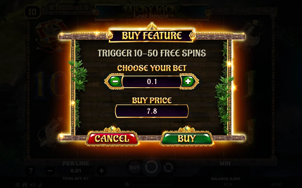 Buying the feature — Lucky Jack Lost Jungle