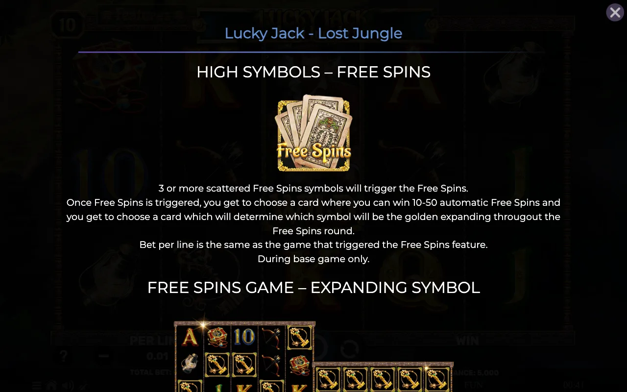 High symbols - free spins — Lucky Jack Lost Jungle