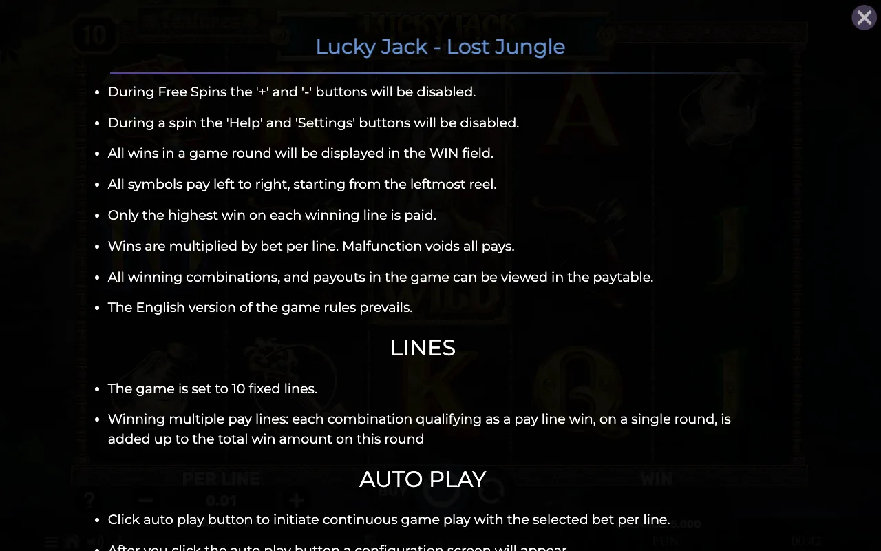 Game rules, page 7 — Lucky Jack Lost Jungle