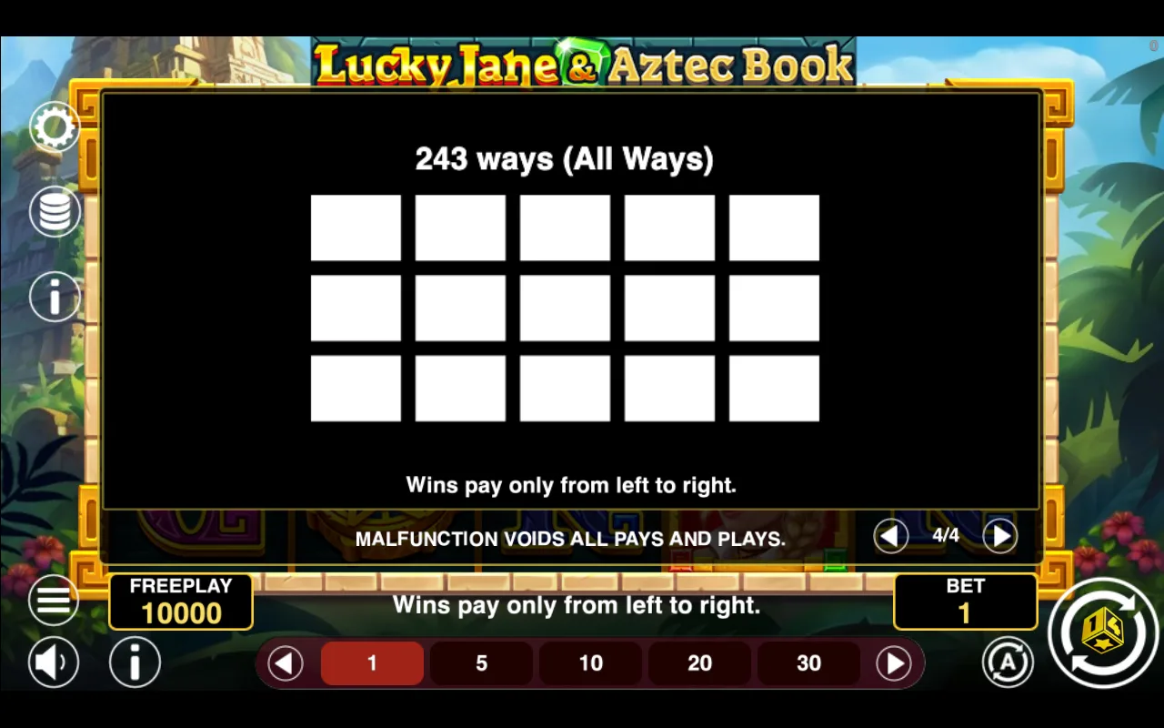 Game rules, page 4 — Lucky Jane Aztec Book