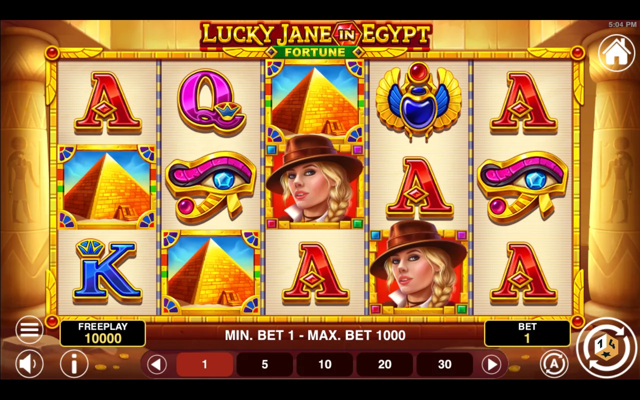 The base game — Lucky Jane in Egypt Fortune
