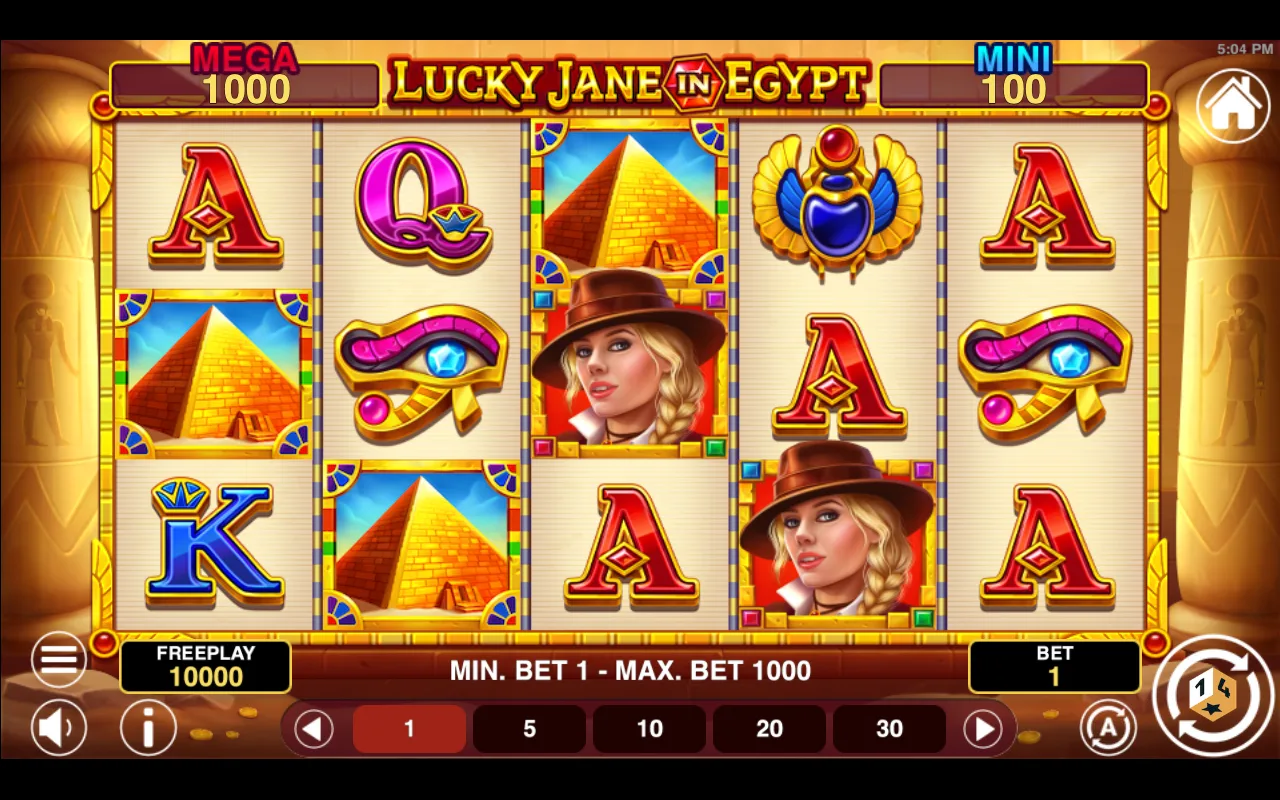 The base game — Lucky Jane in Egypt Hold And Win