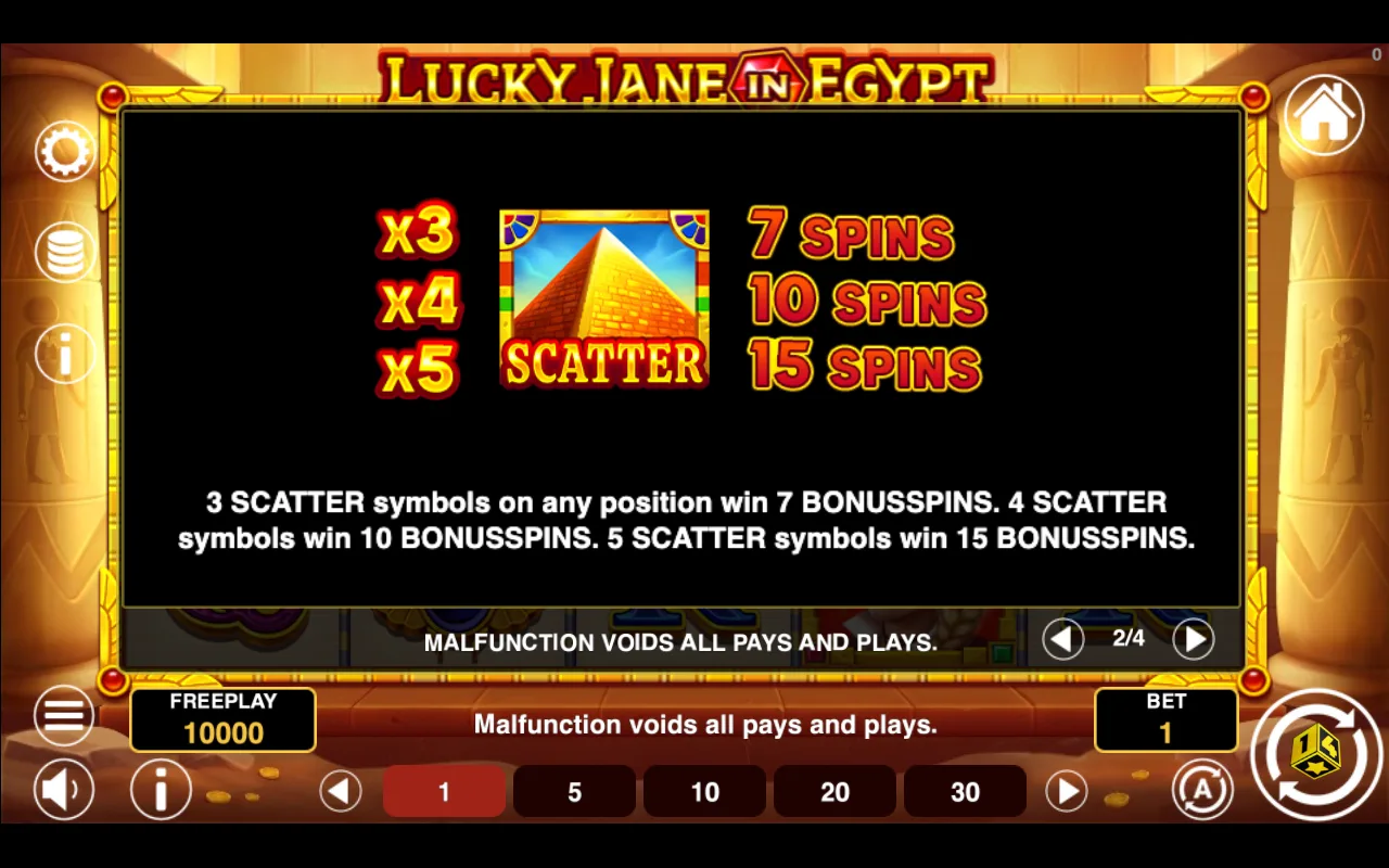 Game rules, page 2 — Lucky Jane in Egypt