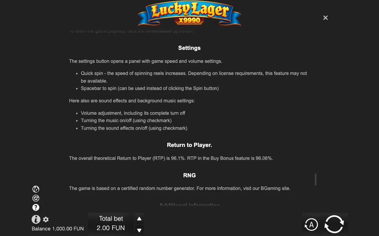 Game rules, page 9 — Lucky Lager X9990