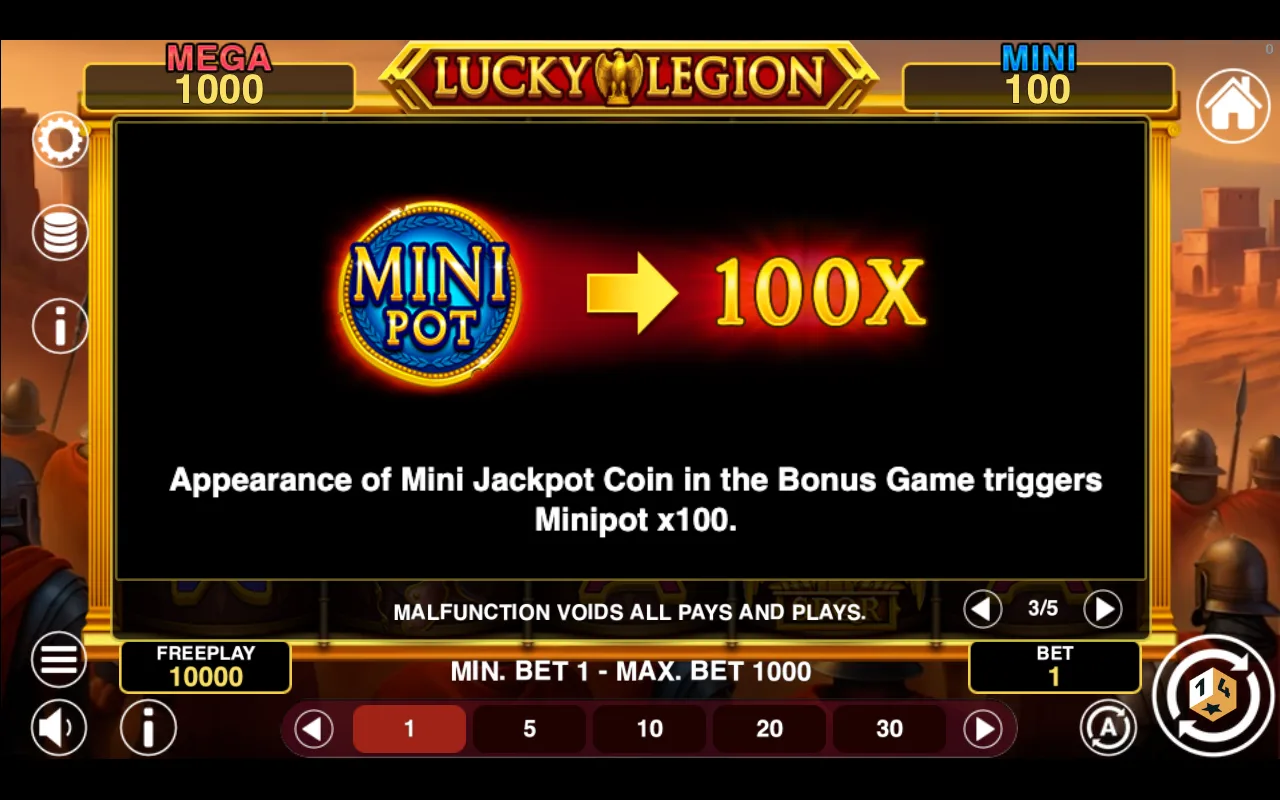 Game rules, page 3 — Lucky Legion Hold And Win