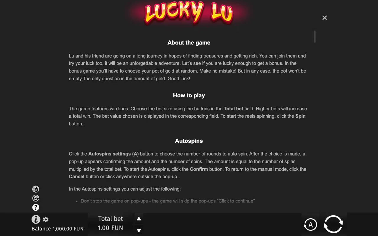 Game rules, page 6 — Lucky Lu