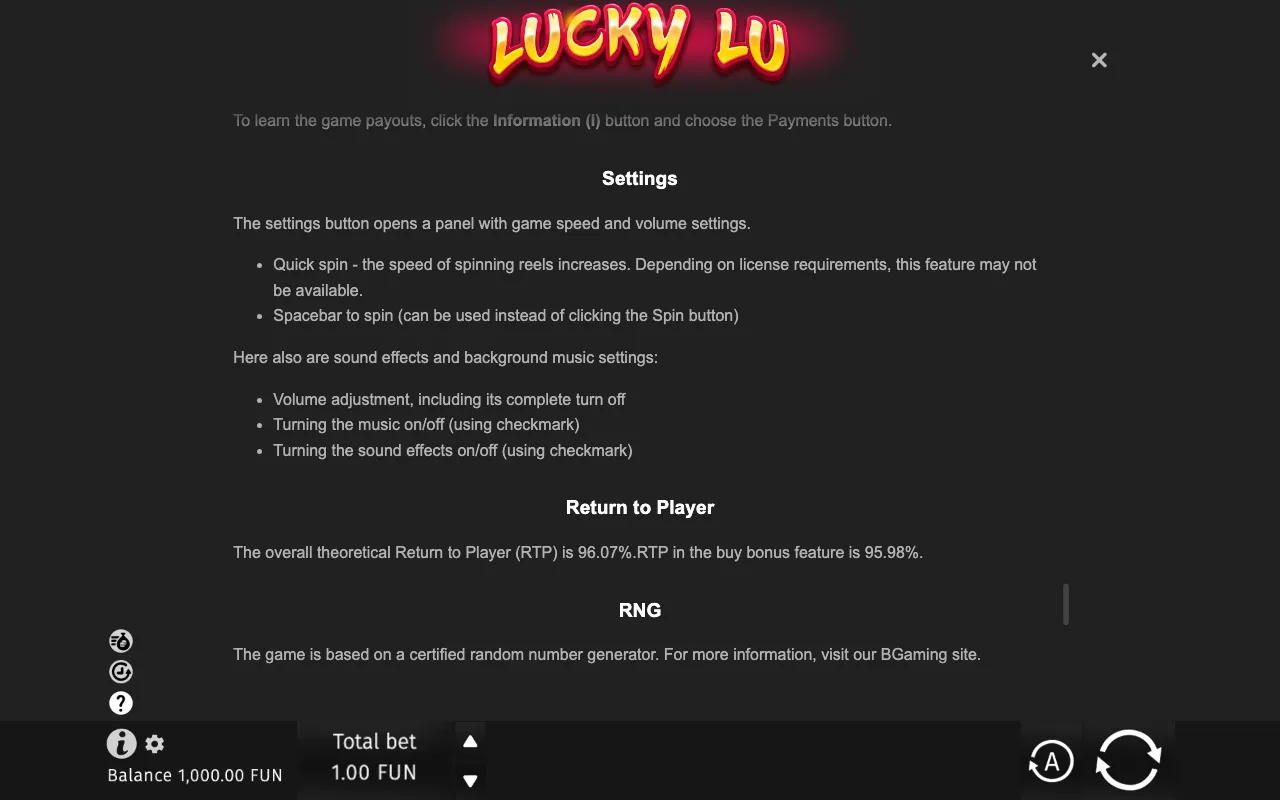 Game rules, page 9 — Lucky Lu
