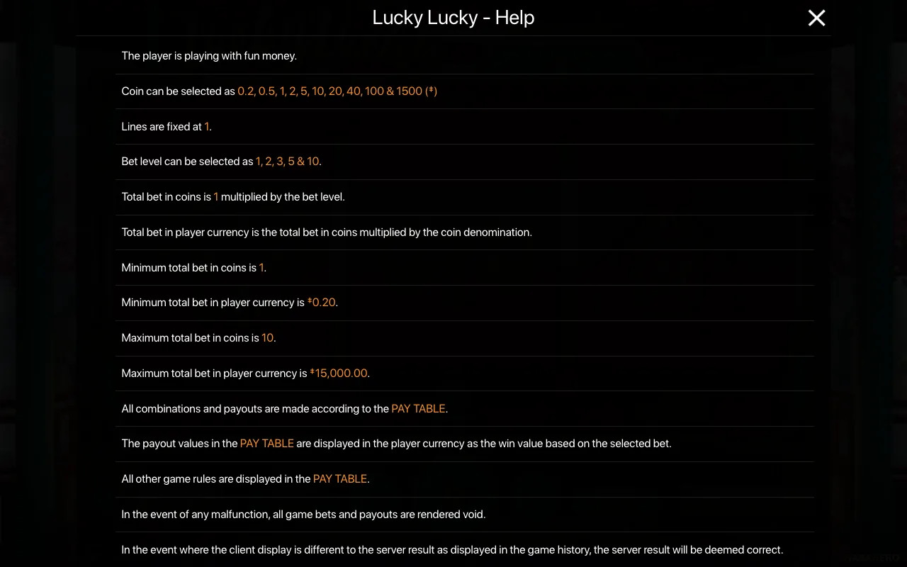 Spielregeln, Seite 1 — Lucky Lucky
