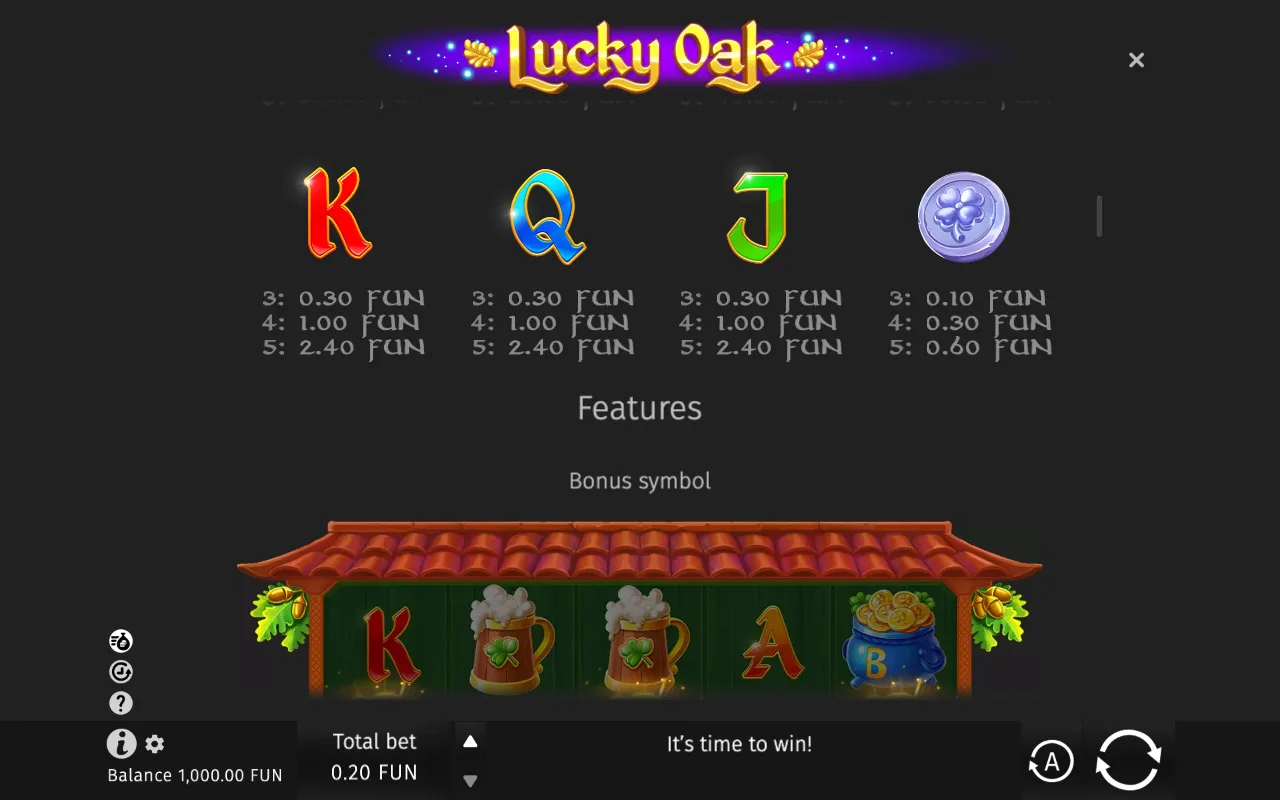 Game rules, page 2 — Lucky Oak