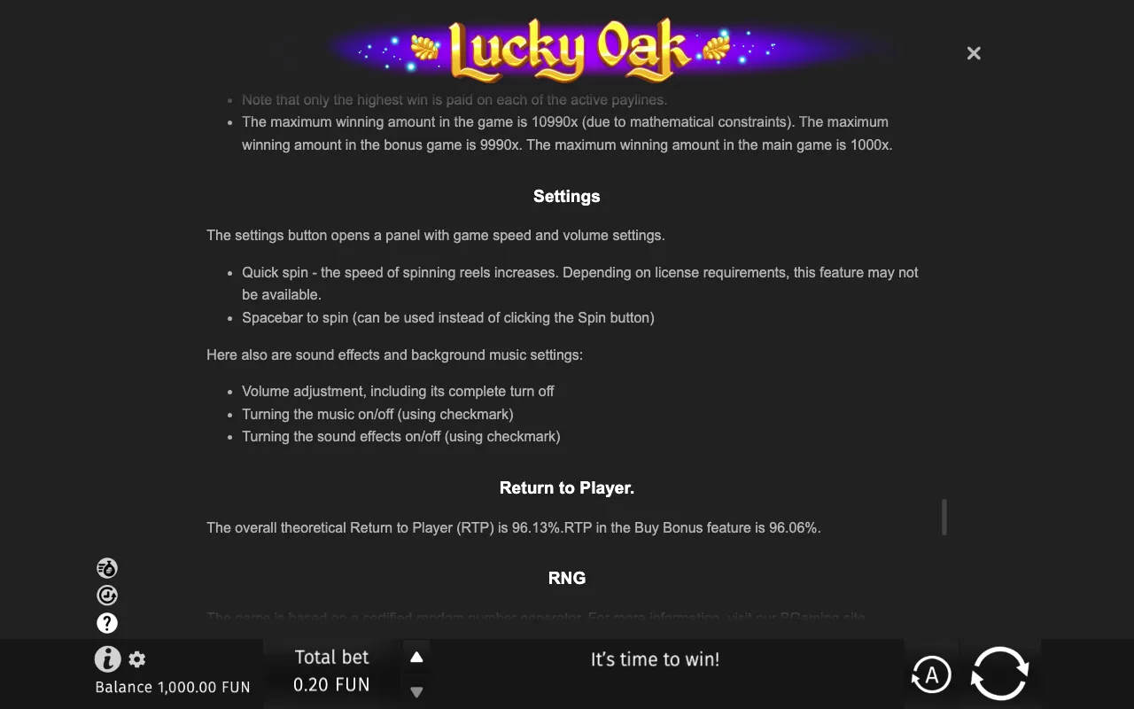 Game rules, page 9 — Lucky Oak