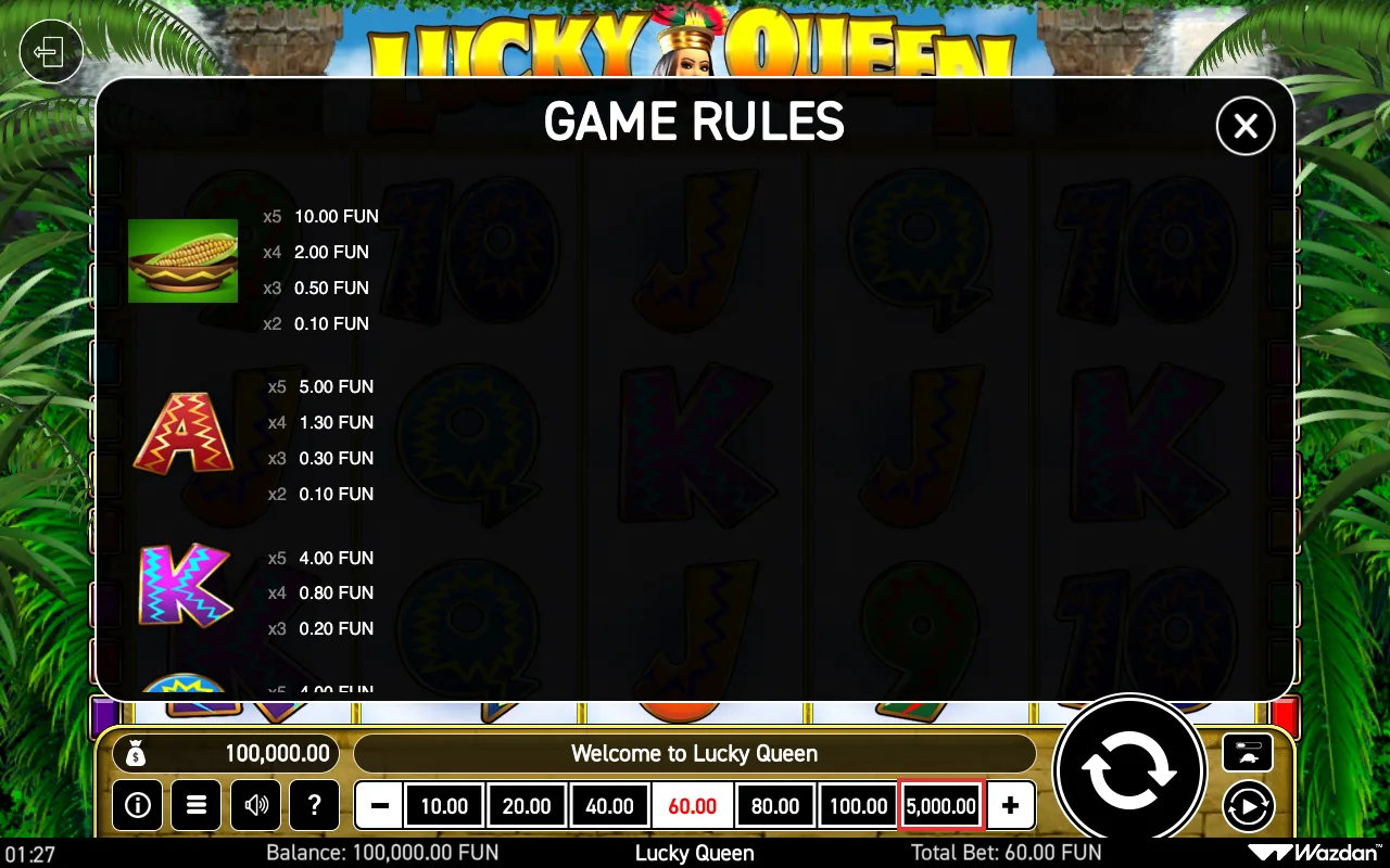 Game rules, page 3 — Lucky Queen