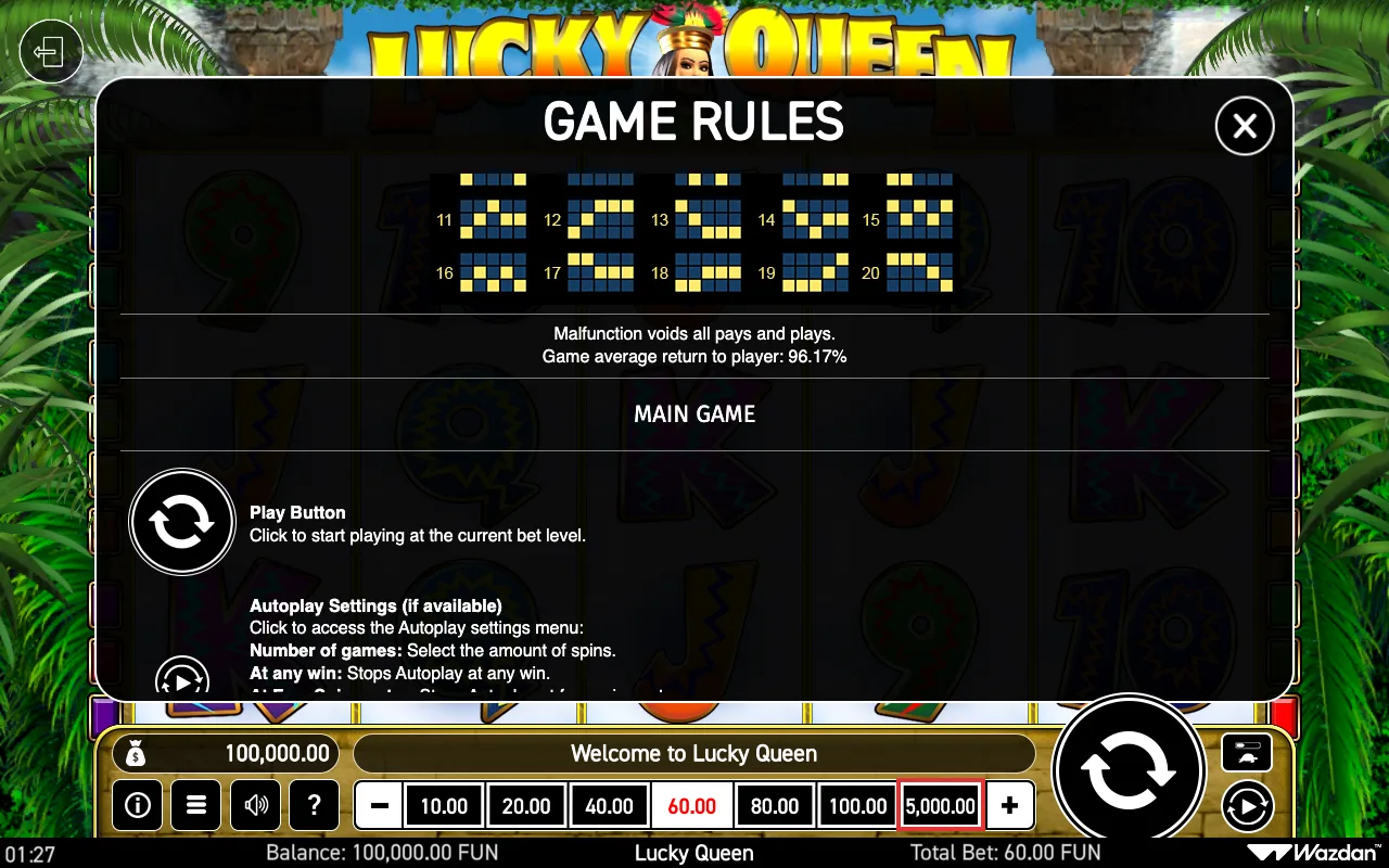 Game rules, page 4 — Lucky Queen