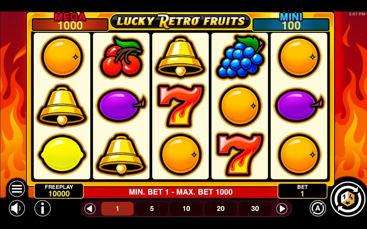 The base game — Lucky Retro Fruits Hold And Win
