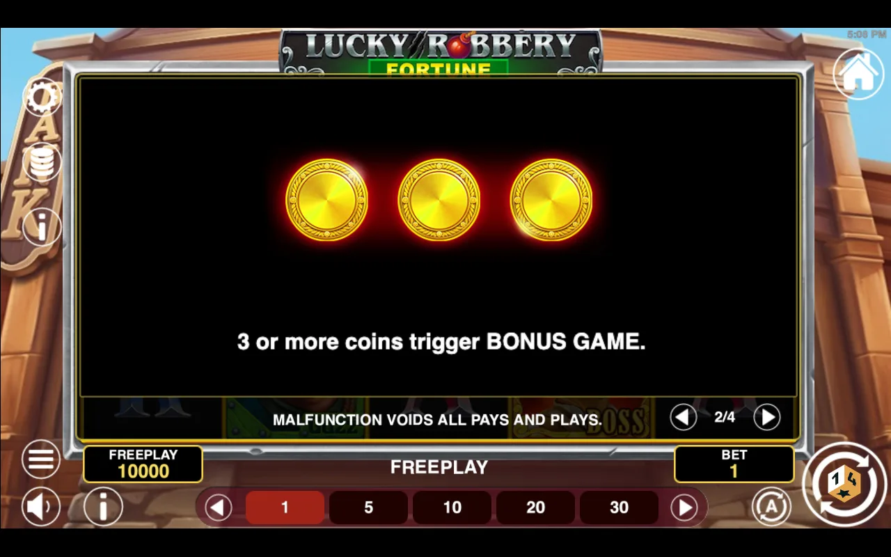 Game rules, page 2 — Lucky Robbery Fortune