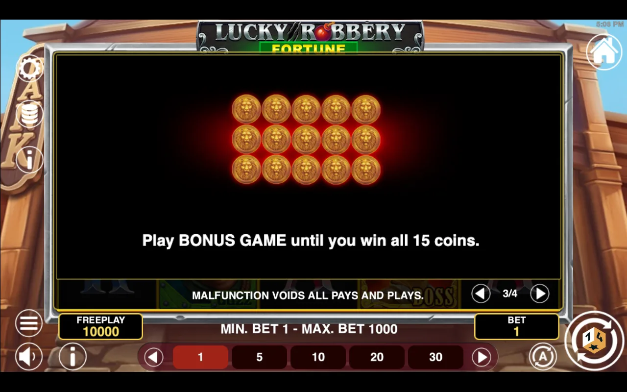 Game rules, page 3 — Lucky Robbery Fortune