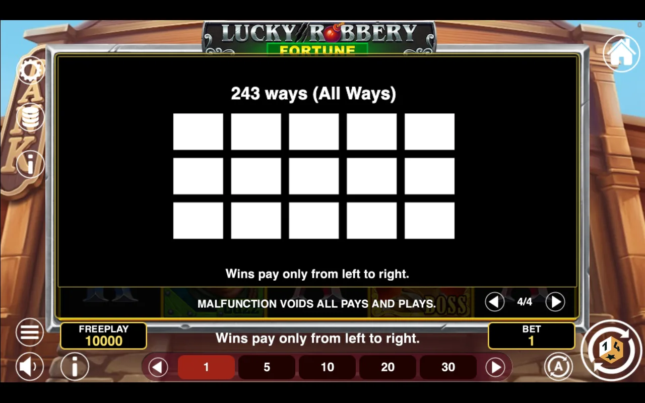 Game rules, page 4 — Lucky Robbery Fortune
