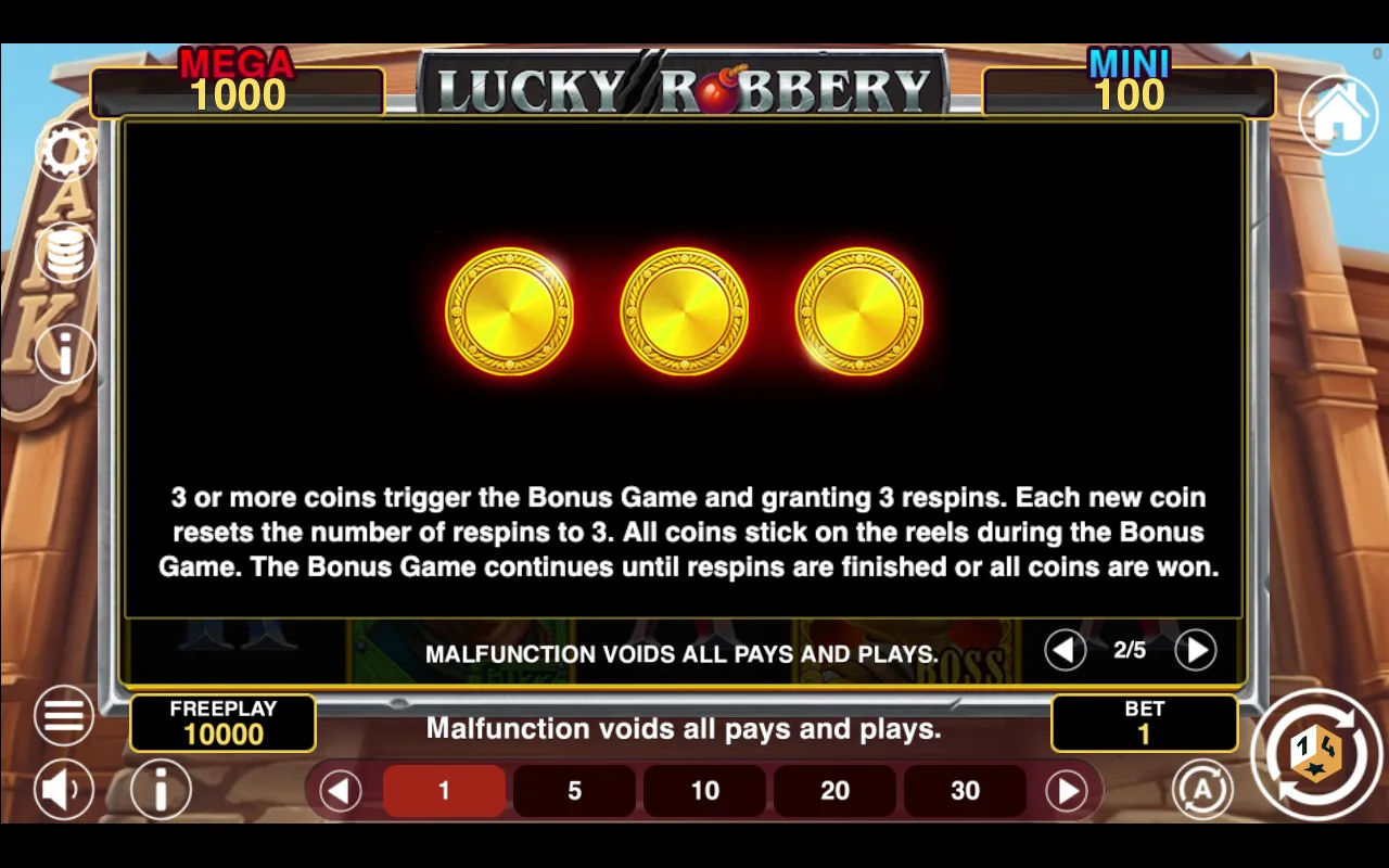 Game rules, page 2 — Lucky Robbery