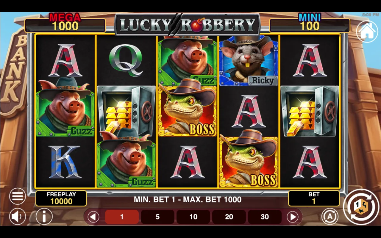 The base game — Lucky Robbery Win Spins