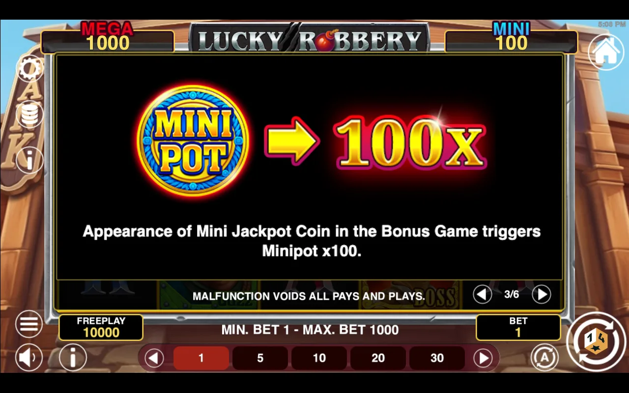 Game rules, page 3 — Lucky Robbery Win Spins