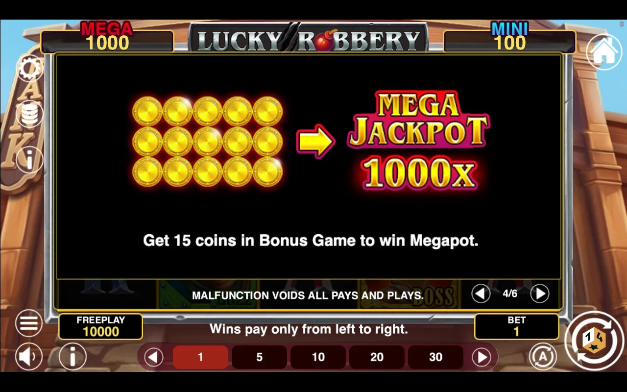 Game rules, page 4 — Lucky Robbery Win Spins