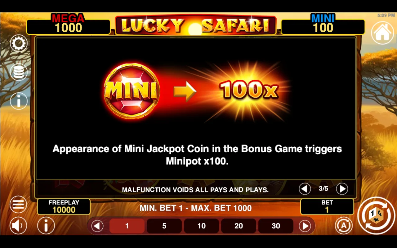 Game rules, page 3 — Lucky Safari Hold And Win
