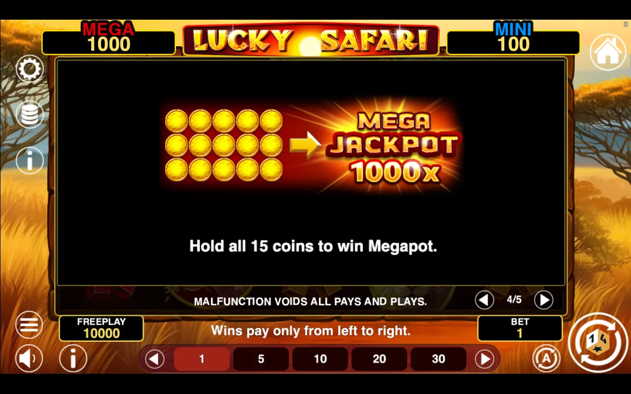 Game rules, page 4 — Lucky Safari Hold And Win