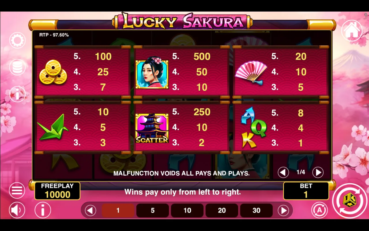 Game rules, page 1 — Lucky Sakura