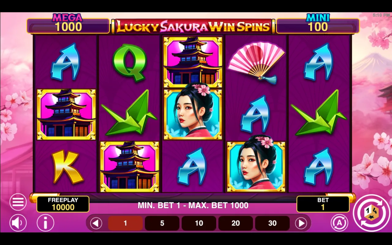 The base game — Lucky Sakura Win Spins