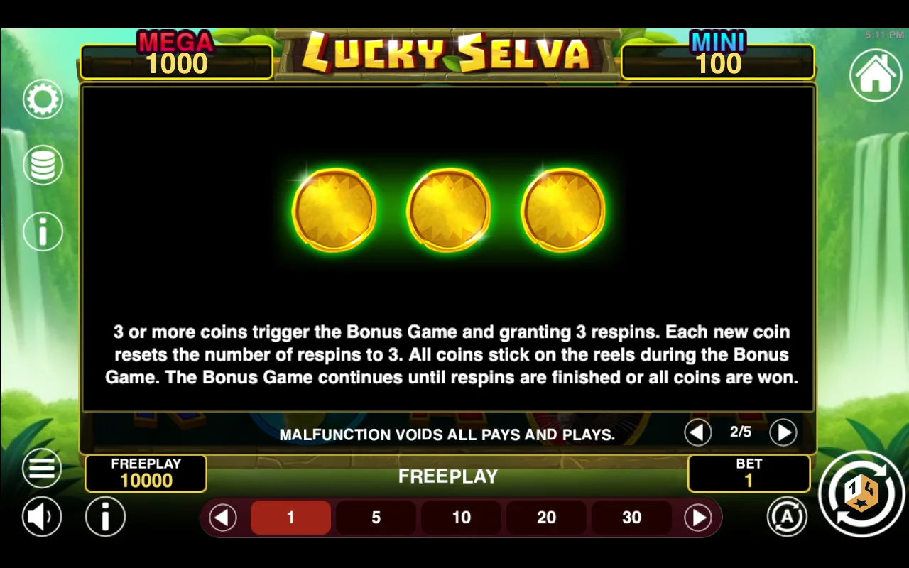 Game rules, page 2 — Lucky Selva Hold And Win