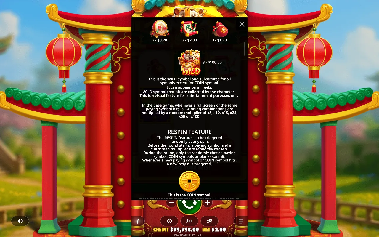 Game rules, page 3 — Lucky Tiger Gold