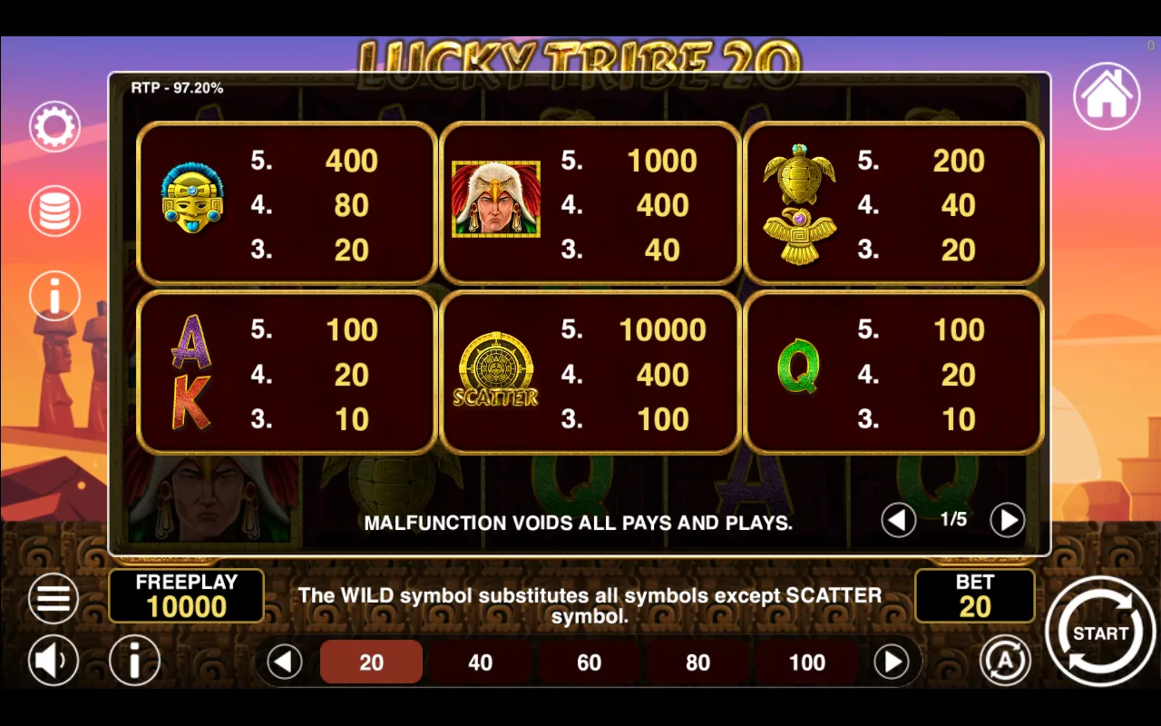 Game rules, page 1 — Lucky Tribe 20