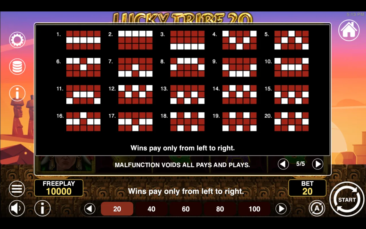 Game rules, page 5 — Lucky Tribe 20