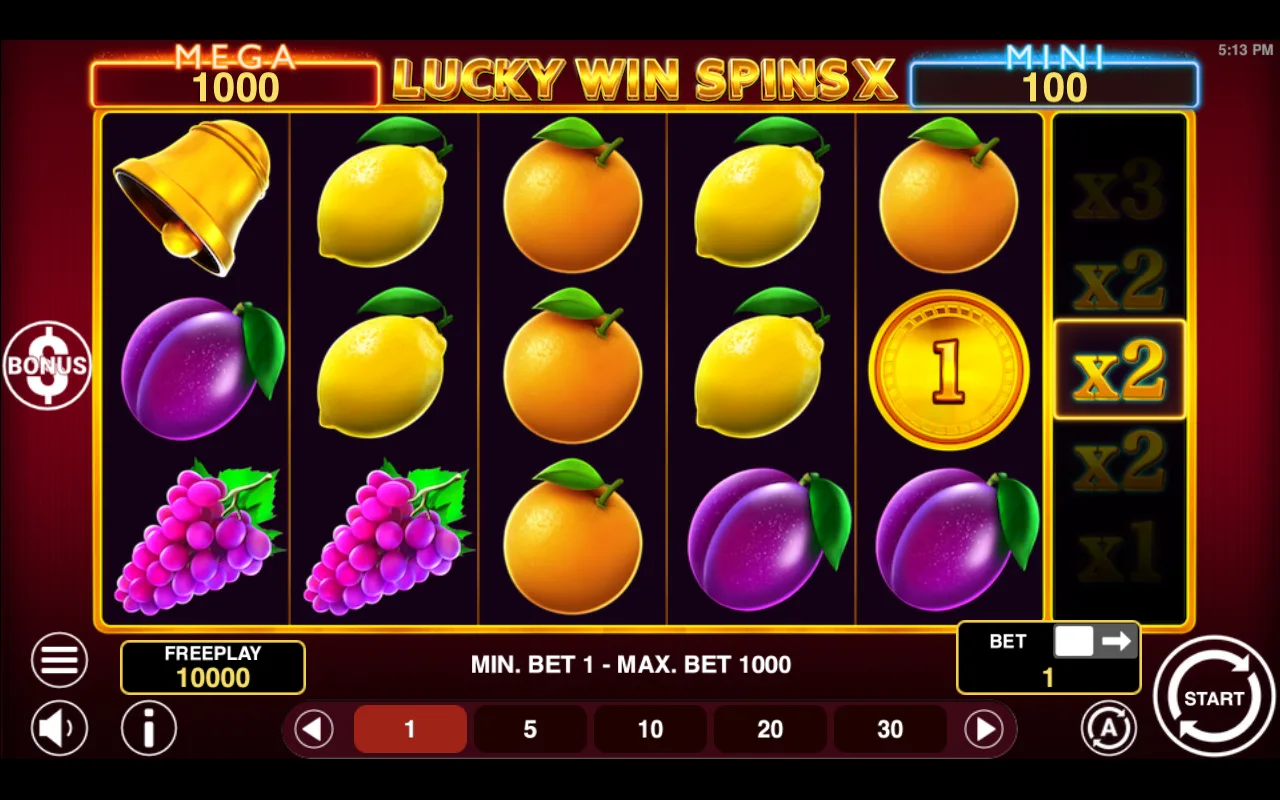 The base game — Lucky Win Spins x