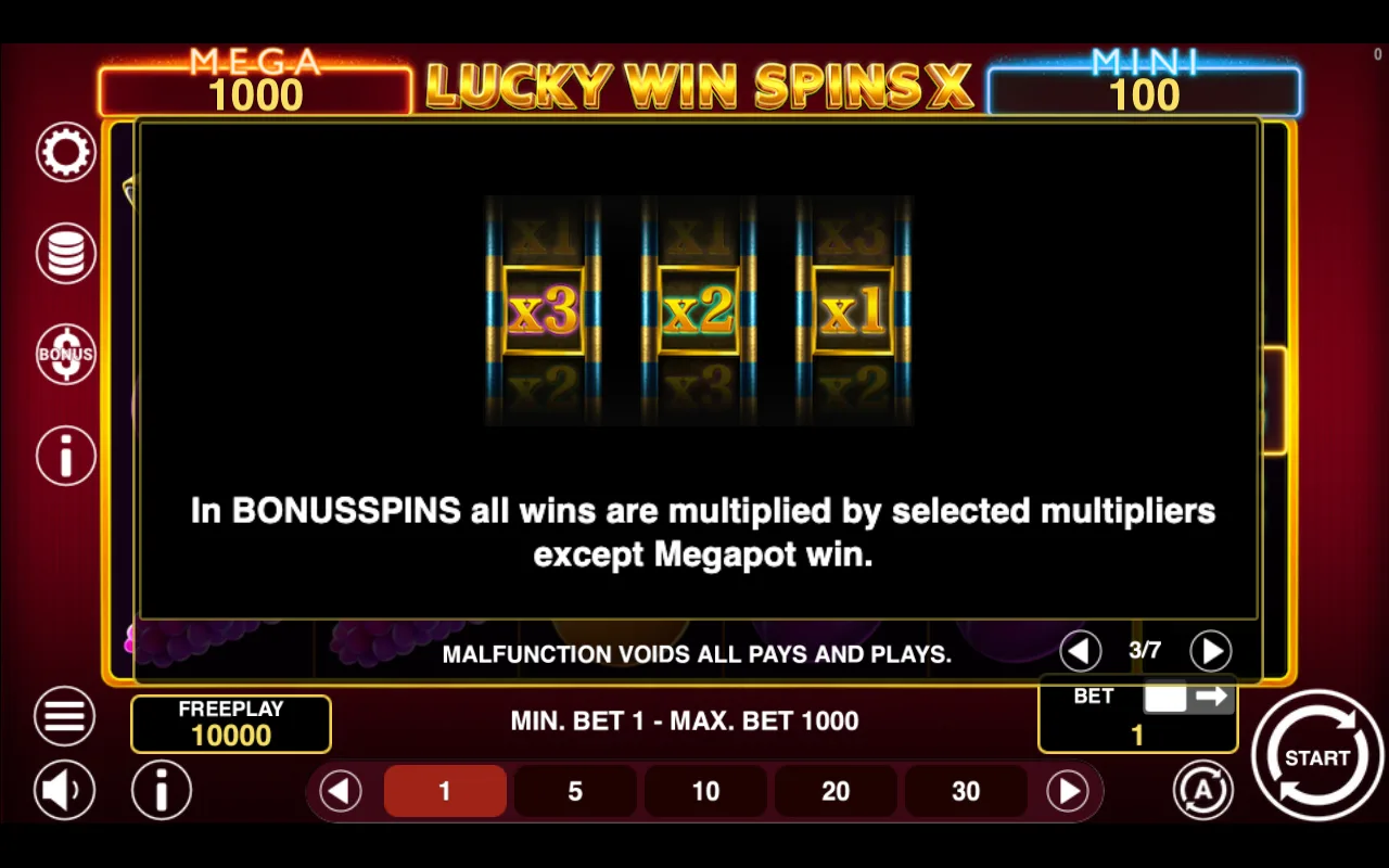 Game rules, page 3 — Lucky Win Spins x