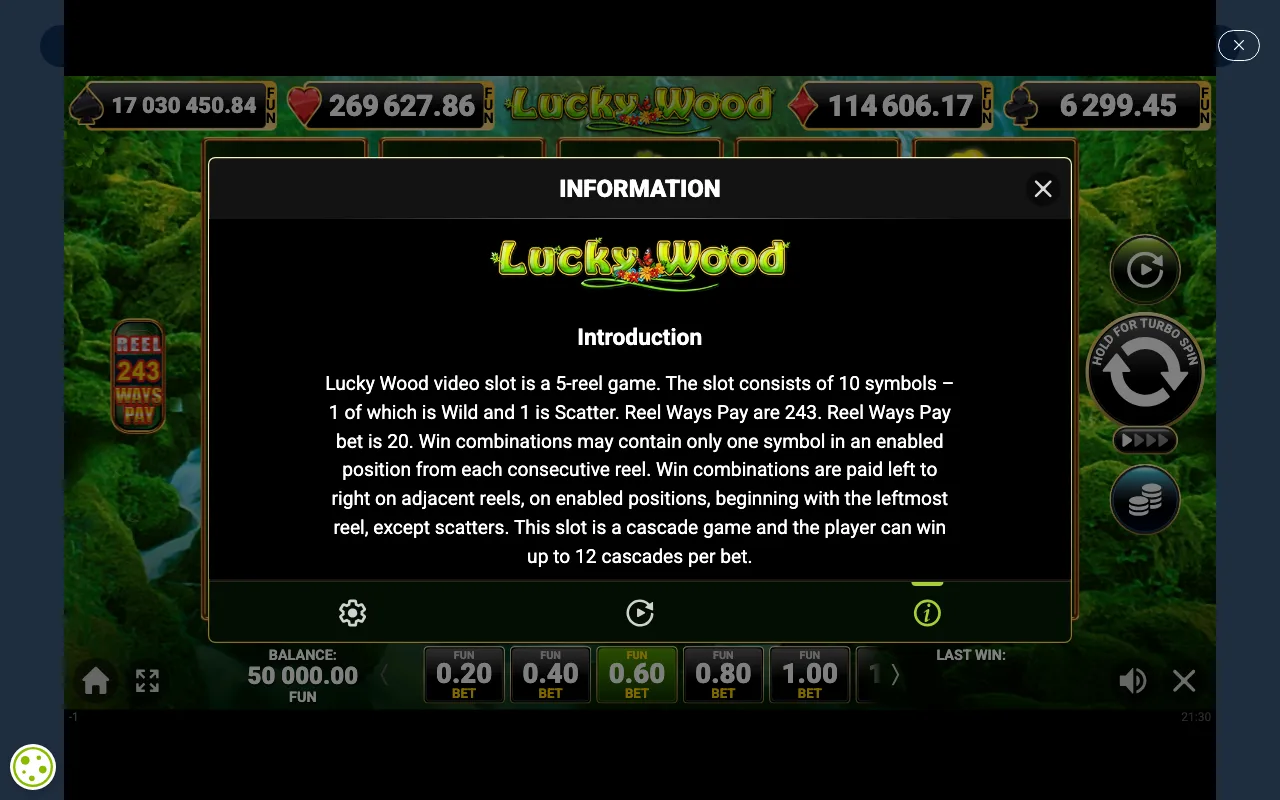 Game rules, page 1 — Lucky Wood