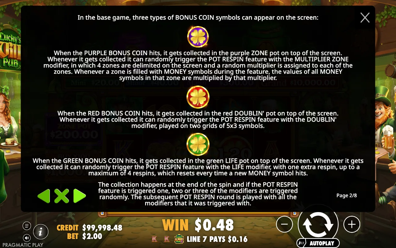 Game rules, page 2 — Lucky's Wild Pub 2
